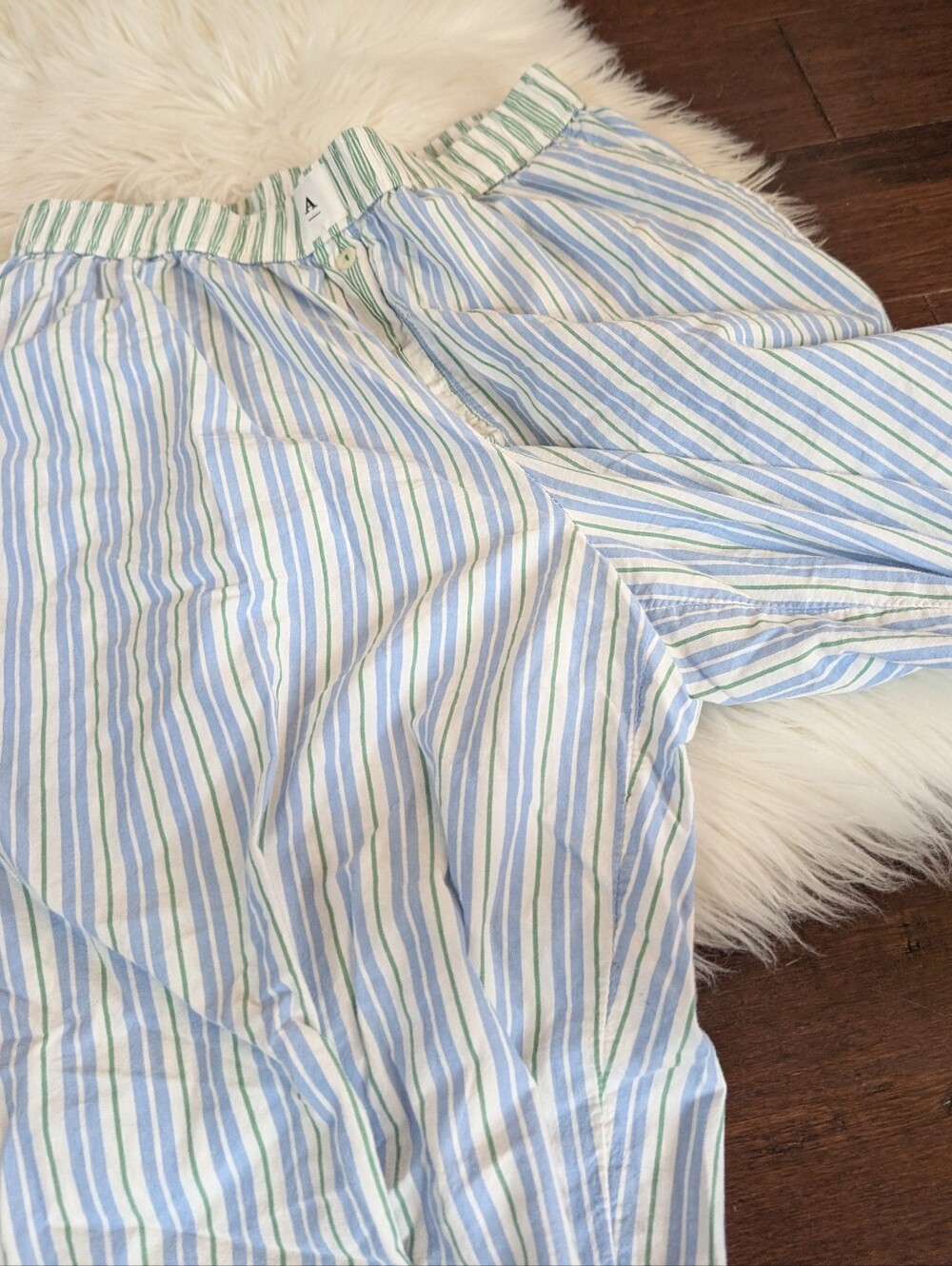 Anthropologie Cotton Striped Pajama Set Short Sleeve Pants Small Medium - Picture 6 of 7
